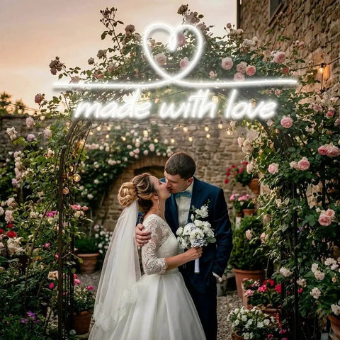 Made With Love 2 Wedding Led Neon Sign Light