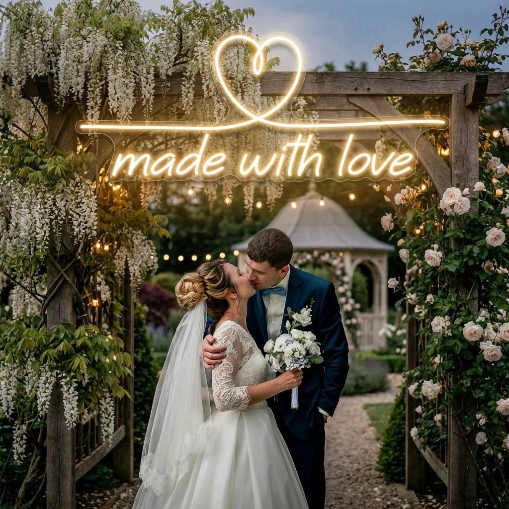 Made With Love 2 Wedding Led Neon Sign Light