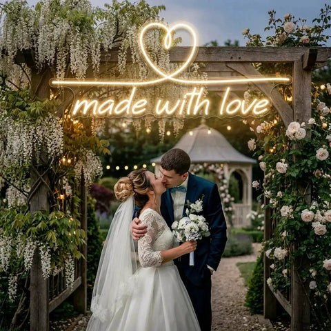 Made With Love 2 Wedding Led Neon Sign Light