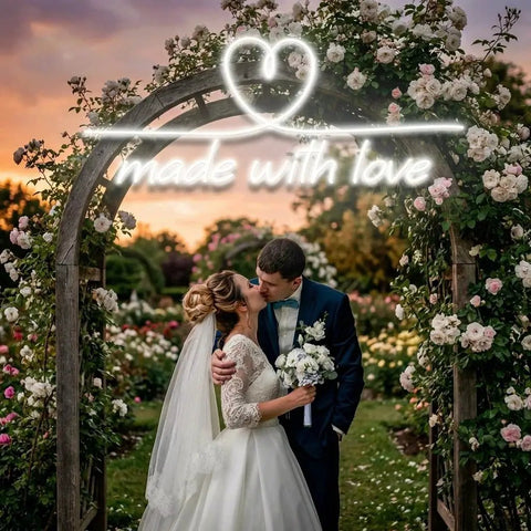 Made With Love 2 Wedding Led Neon Sign Light