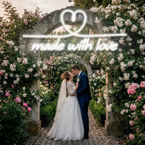 Made With Love 2 Wedding Led Neon Sign Light
