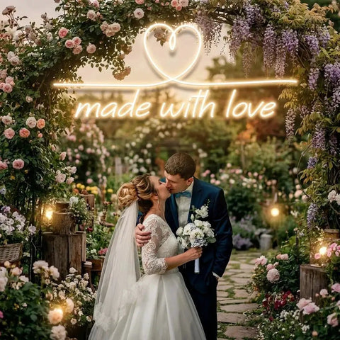 Made With Love 2 Wedding Led Neon Sign Light