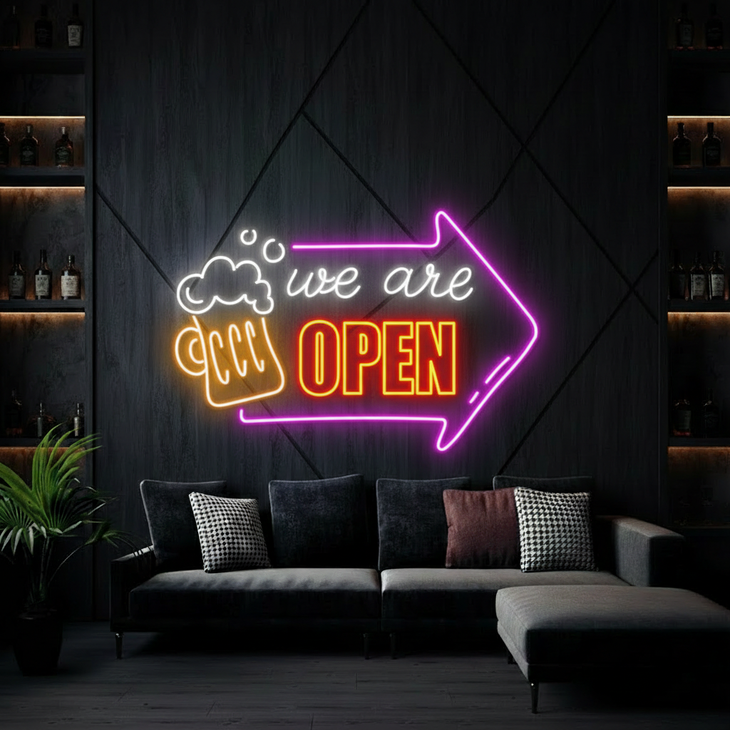 We Are Open Led Sign Beer Open Neon Sign