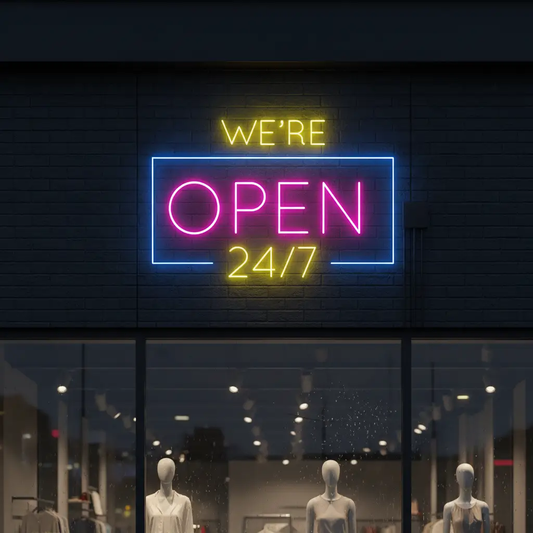 We Are Open 24/7 Led Neon Sign Custom Neon Sign