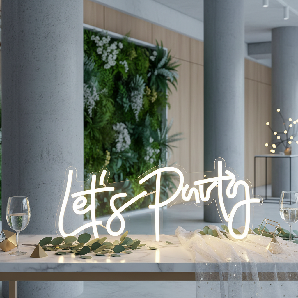 Let's Party Neon Sign for Event Party Decor