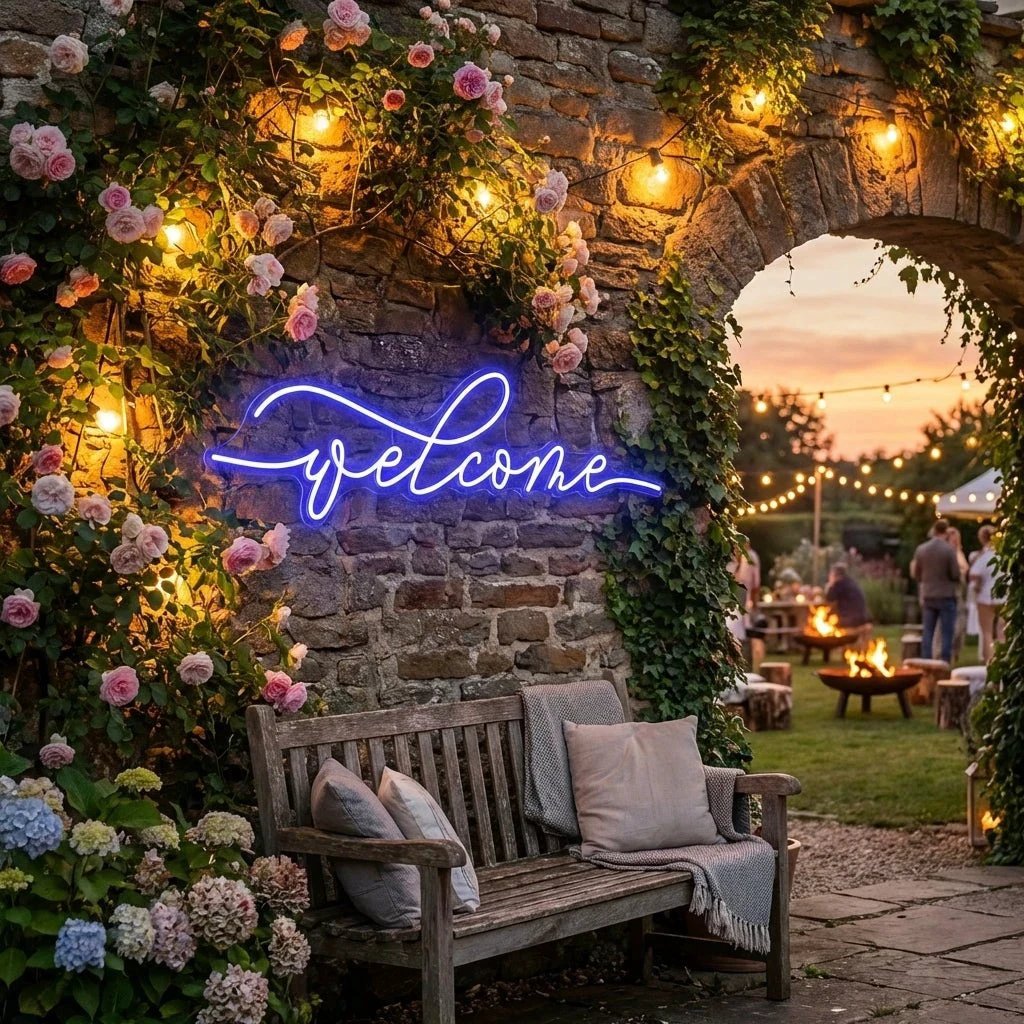 Welcome Led Neon Sign Light