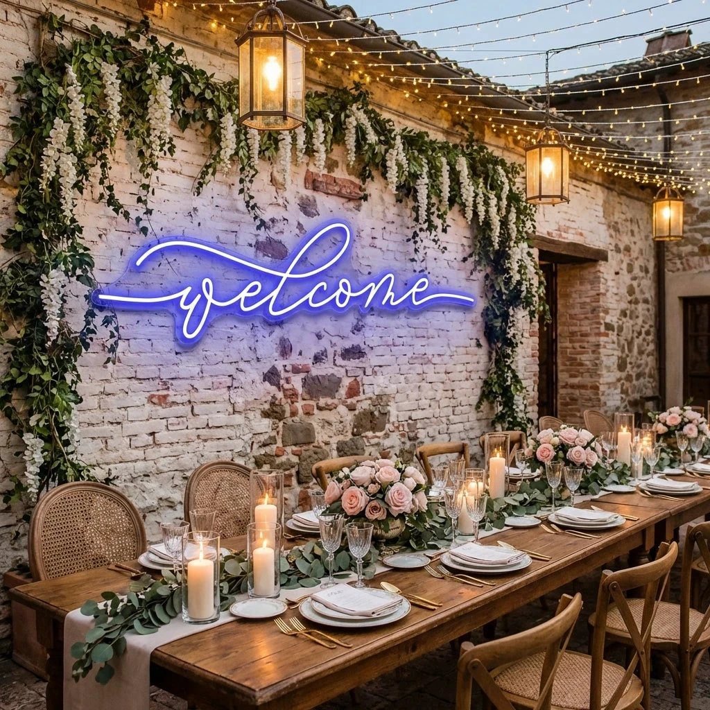 Welcome Led Neon Sign Light