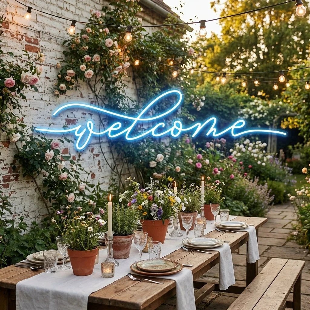 Welcome Led Neon Sign Light