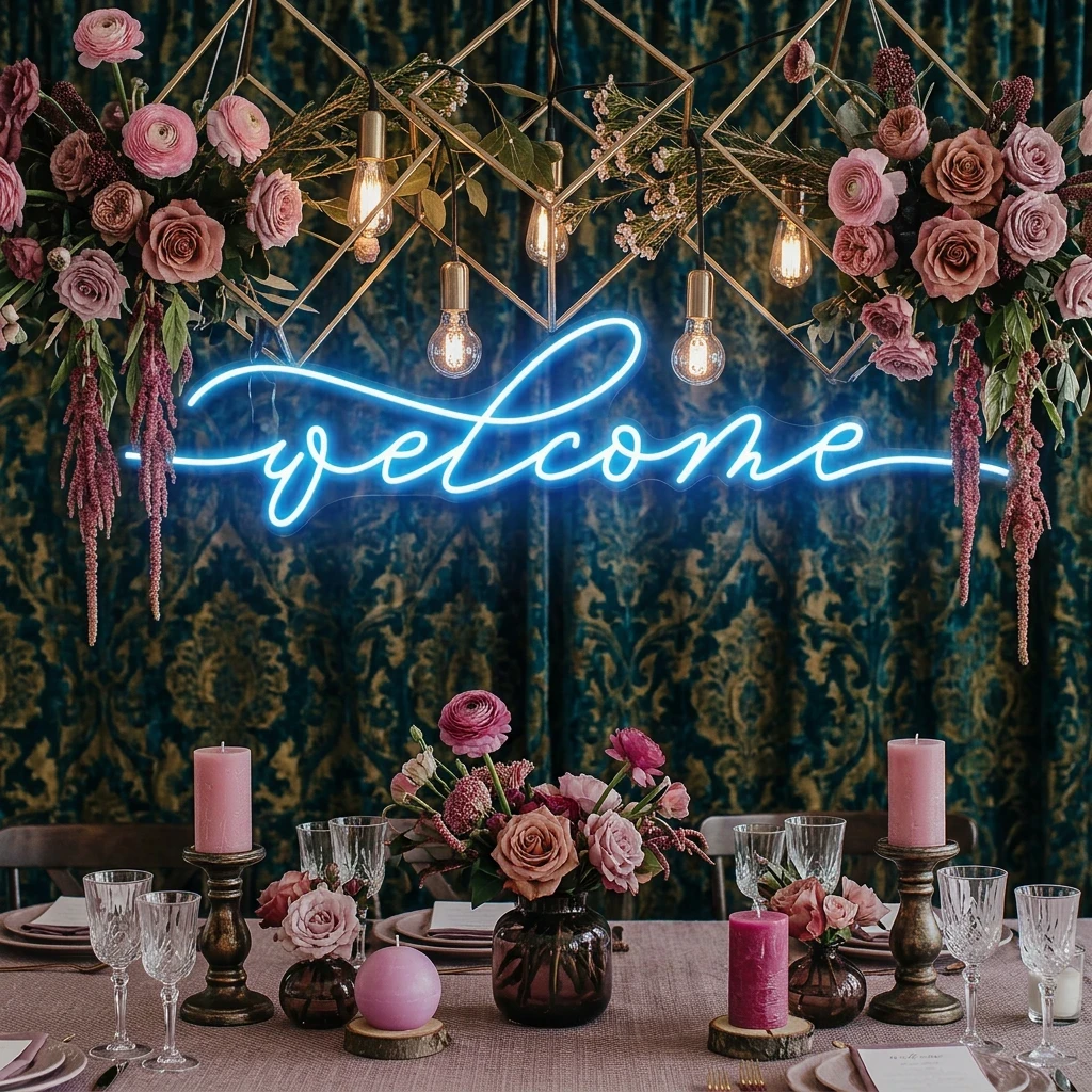 Welcome Led Neon Sign Light