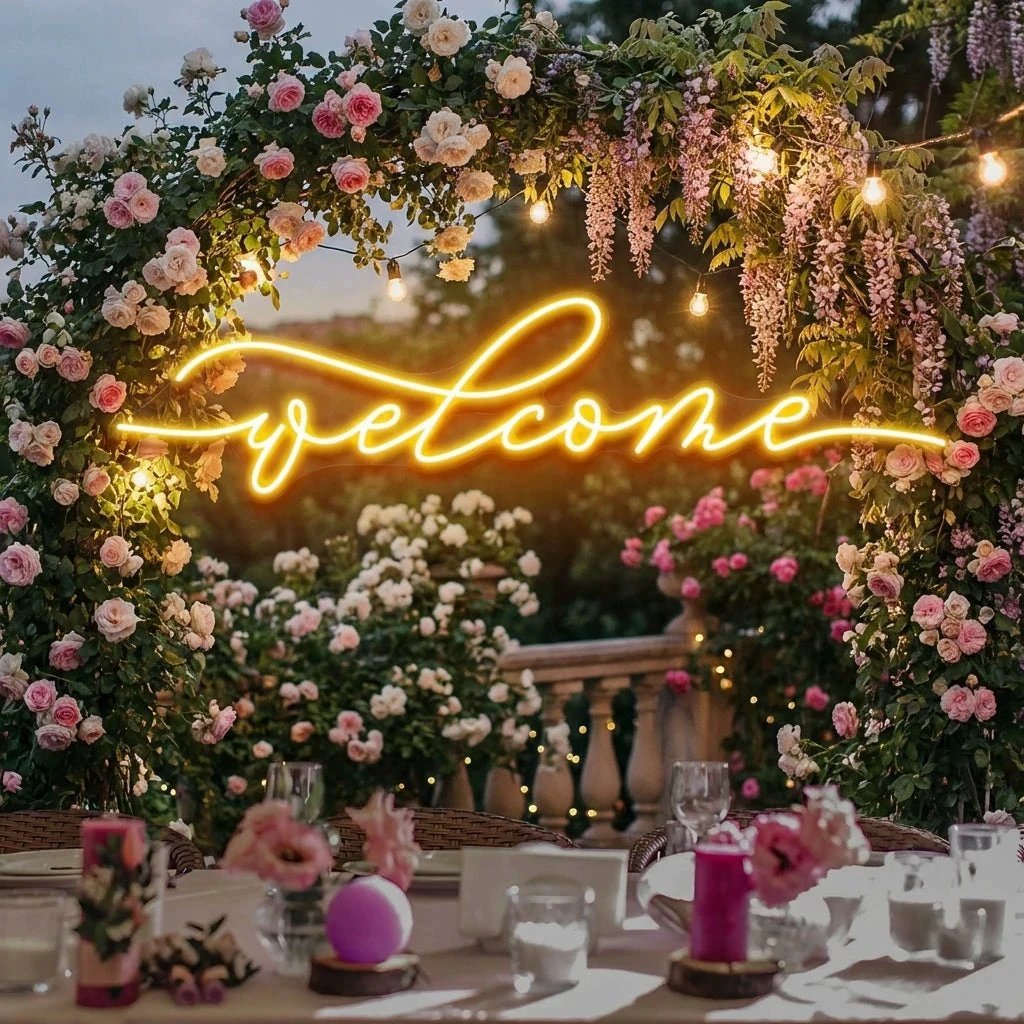 Welcome Led Neon Sign Light