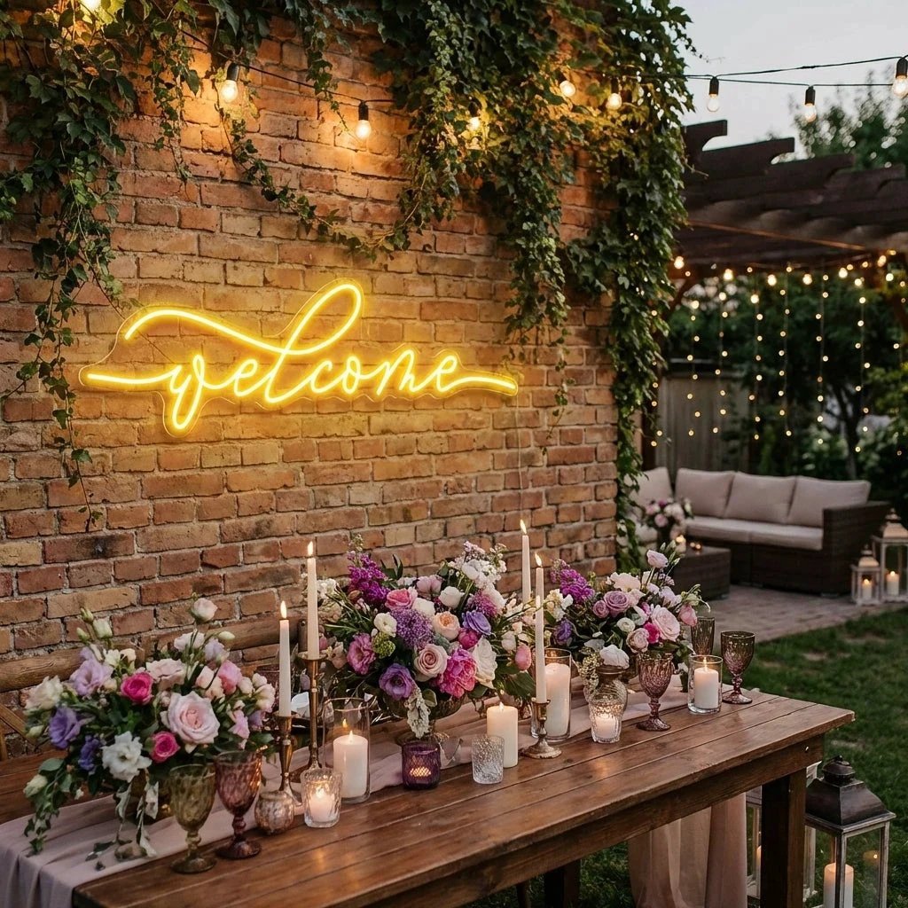 Welcome Led Neon Sign Light