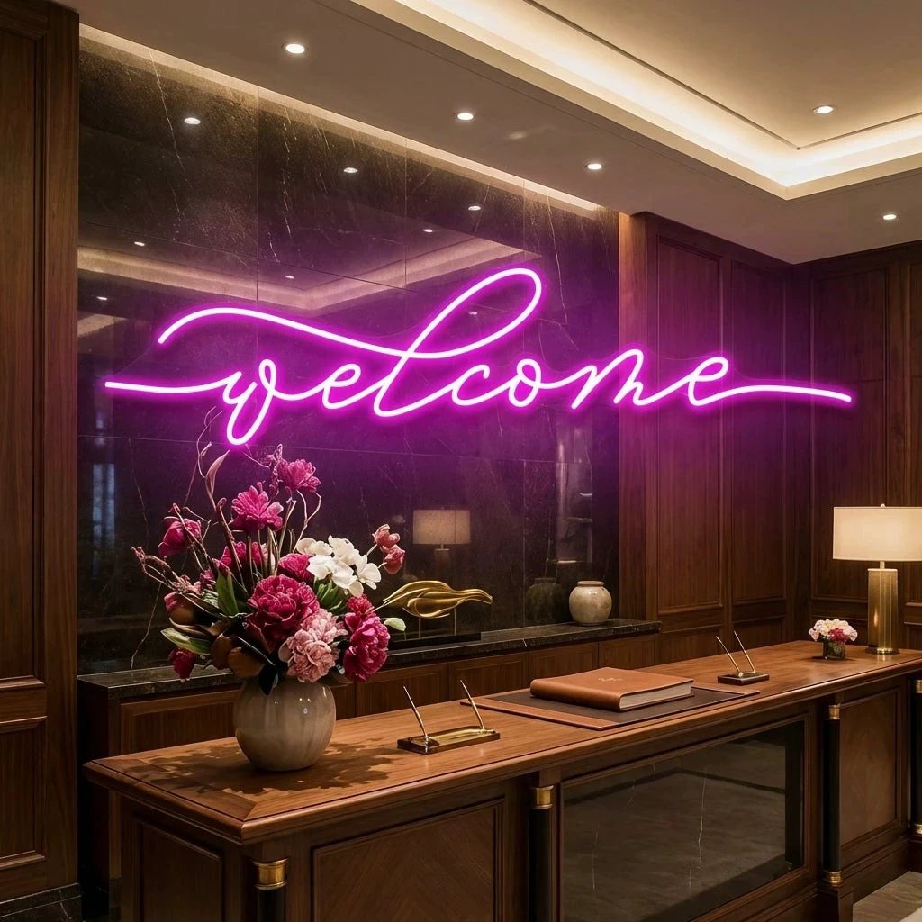 Welcome Led Neon Sign Light