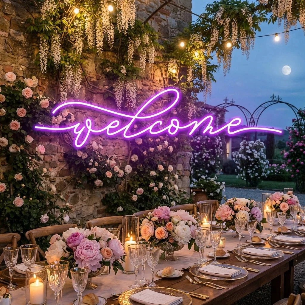 Welcome Led Neon Sign Light