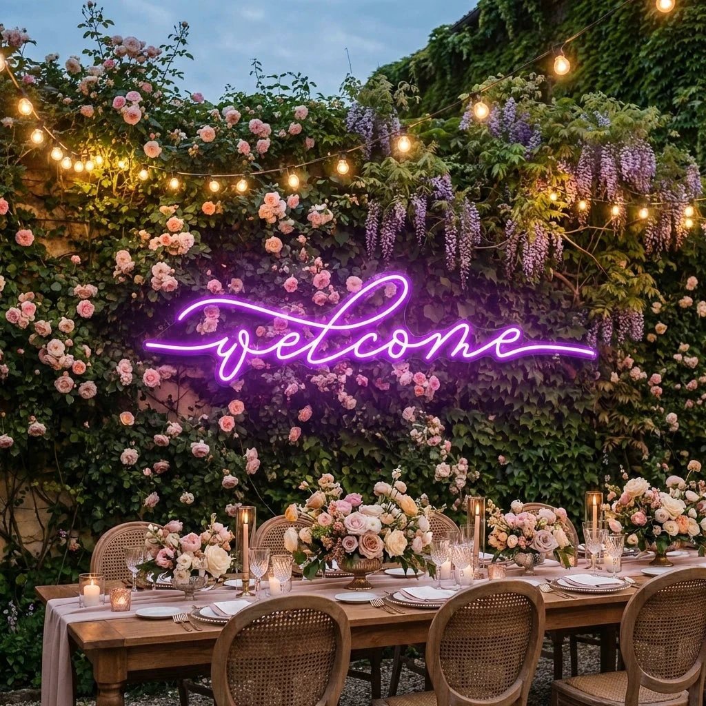 Welcome Led Neon Sign Light