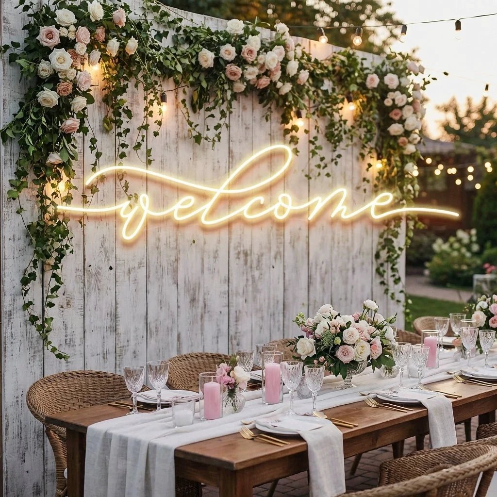 Welcome Led Neon Sign Light