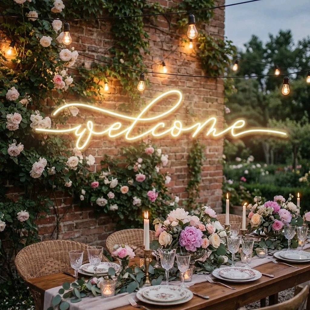 Welcome Led Neon Sign Light