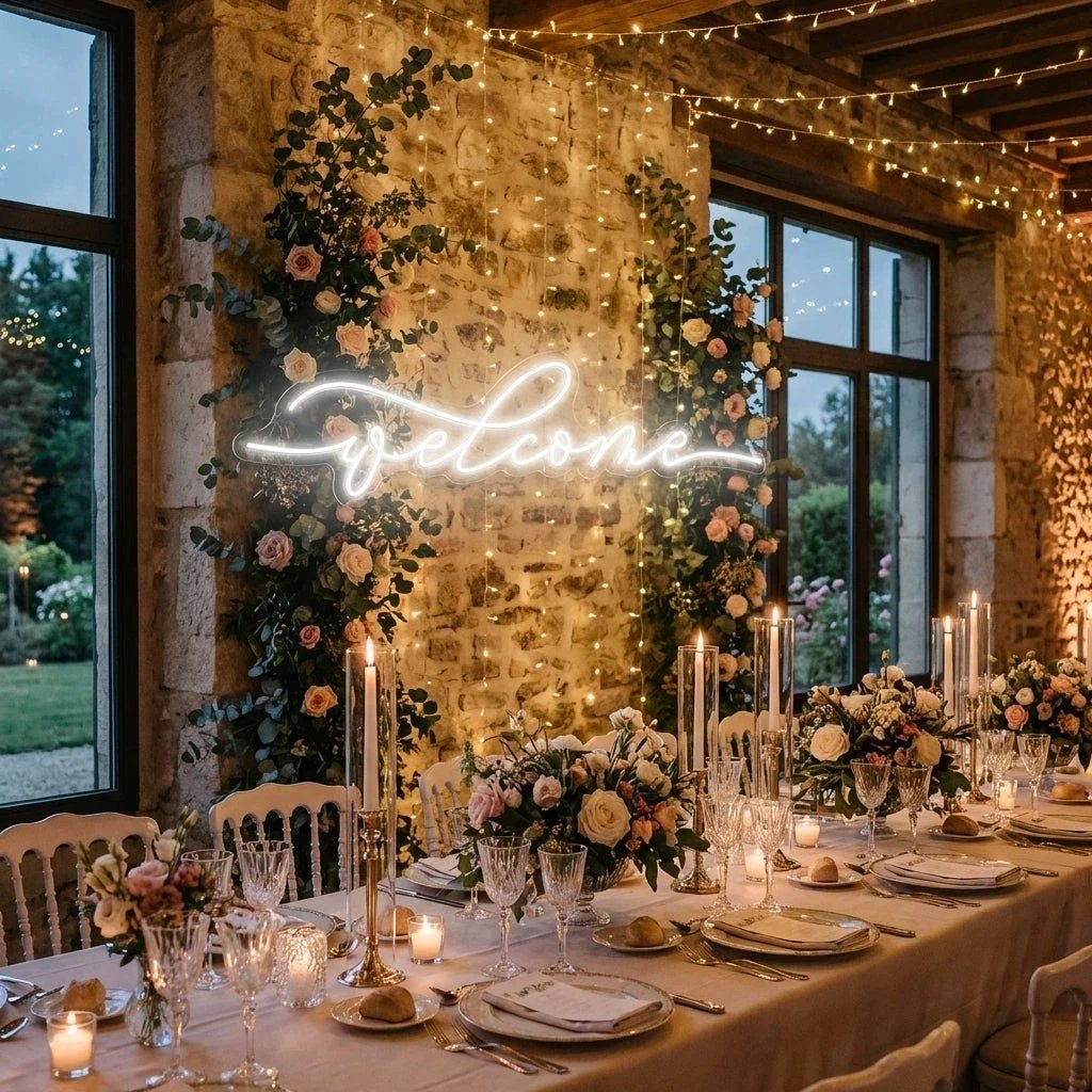 Welcome Led Neon Sign Light