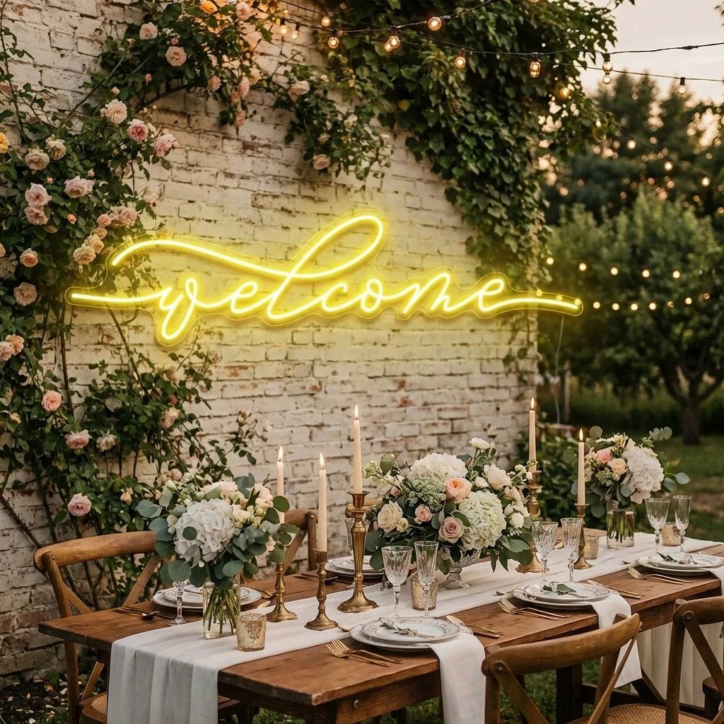 Welcome Led Neon Sign Light