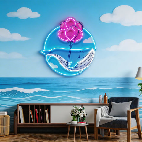 Whale LED Neon Sign Light Pop Art
