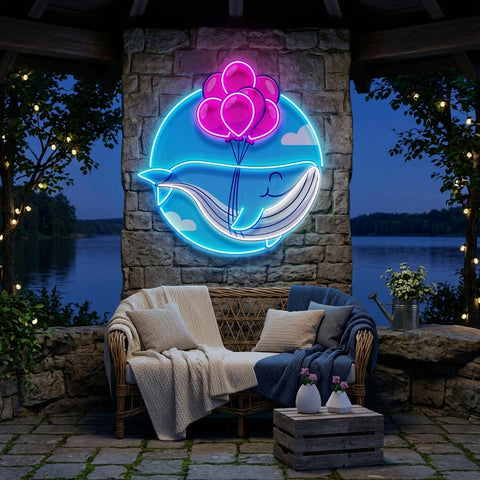 Whale LED Neon Sign Light Pop Art