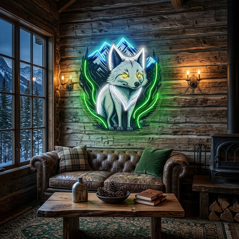 White Foxy LED Neon Sign Light Pop Art