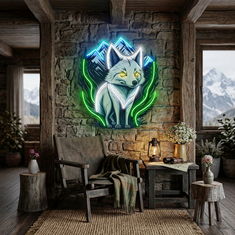White Foxy LED Neon Sign Light Pop Art