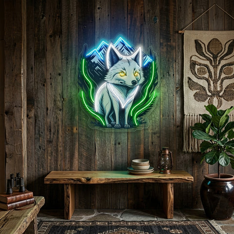 White Foxy LED Neon Sign Light Pop Art