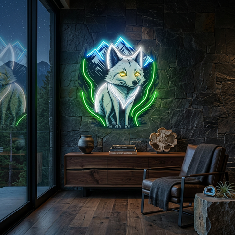 White Foxy LED Neon Sign Light Pop Art