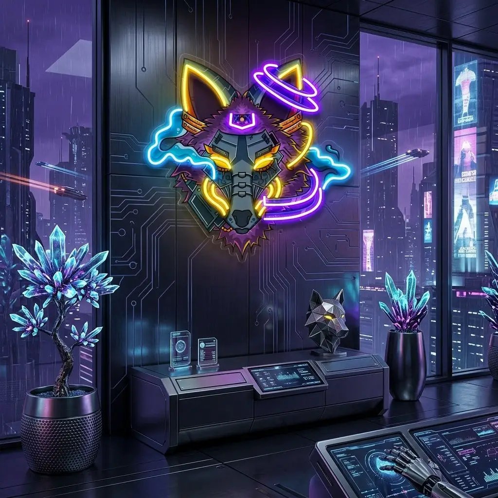 Wolf Robot LED Neon Sign Light Pop Art
