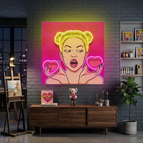 Woman Bring Loves LED Neon Sign Light Pop Art