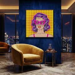 Woman In Pink Sunglasses With Dollar In Retro Pop Art Led Neon Sign Light