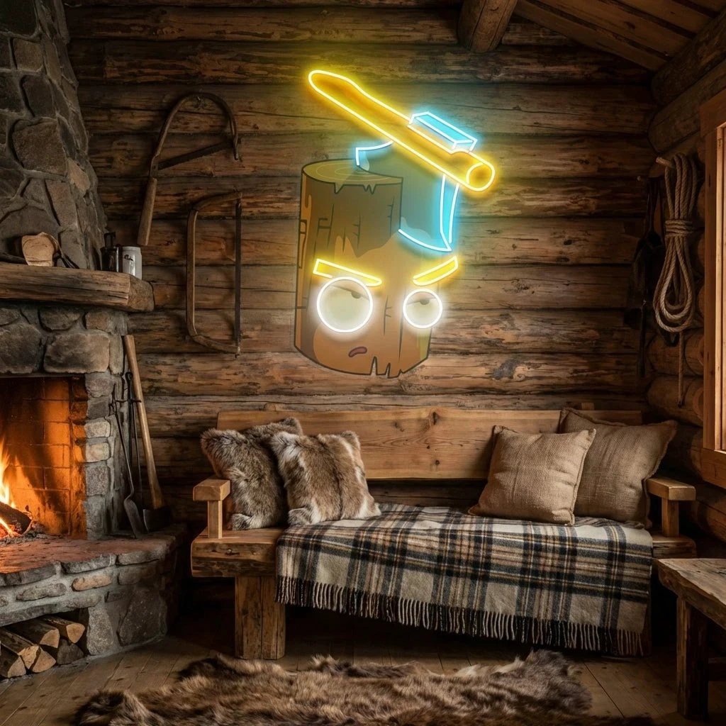 Wood And Ax Artwork Led Neon Sign Light