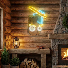 Wood And Ax Artwork Led Neon Sign Light