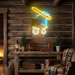 Wood And Ax Artwork Led Neon Sign Light