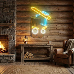 Wood And Ax Artwork Led Neon Sign Light
