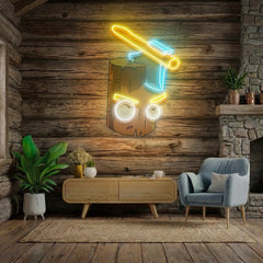 Wood And Ax Artwork Led Neon Sign Light