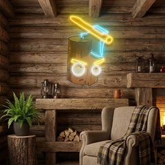 Wood And Ax Artwork Led Neon Sign Light