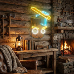 Wood And Ax Artwork Led Neon Sign Light