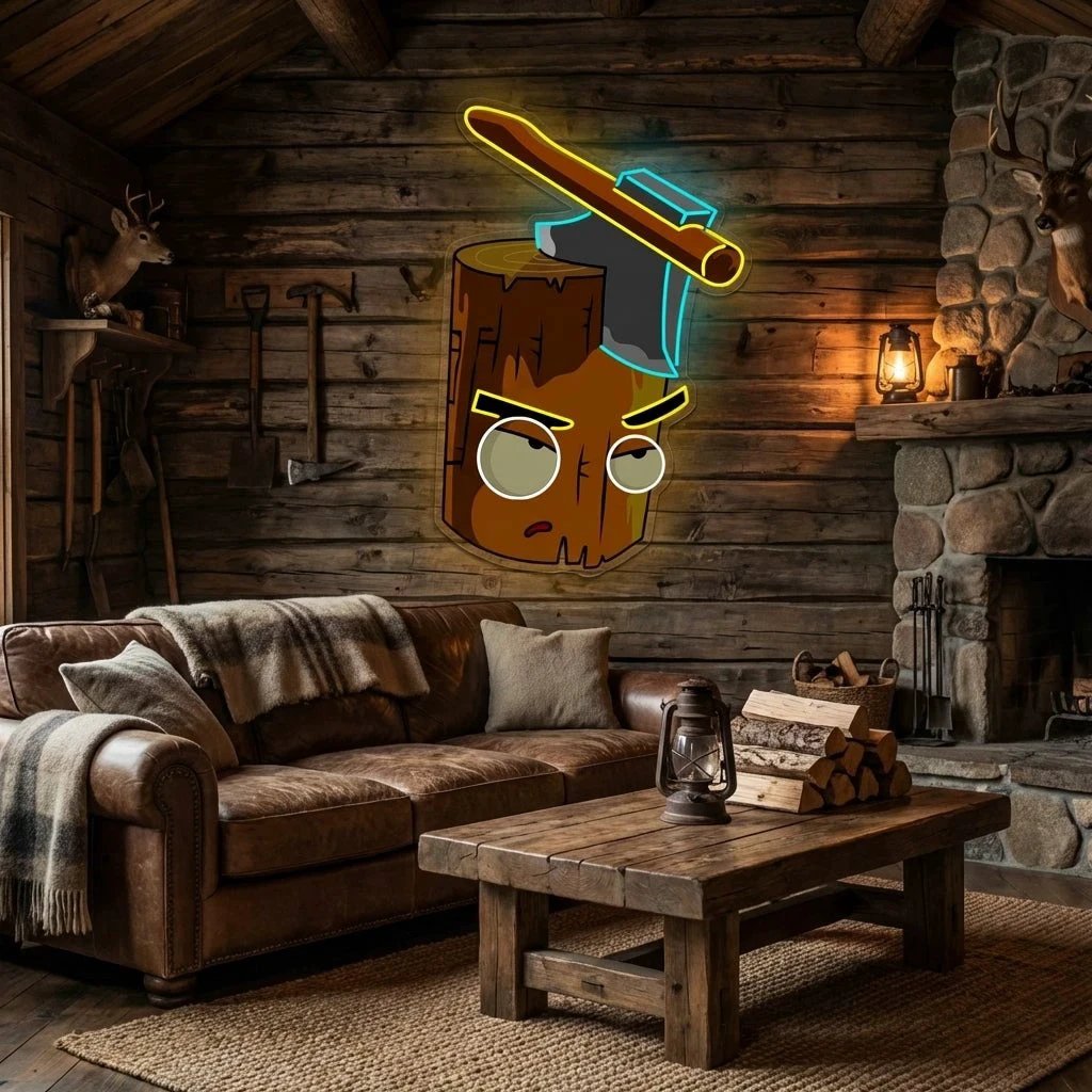 Wood And Ax Artwork Led Neon Sign Light