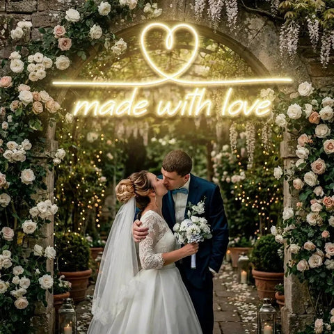 Made With Love 2 Wedding Led Neon Sign Light