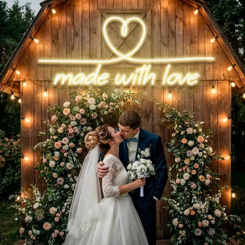Made With Love 2 Wedding Led Neon Sign Light