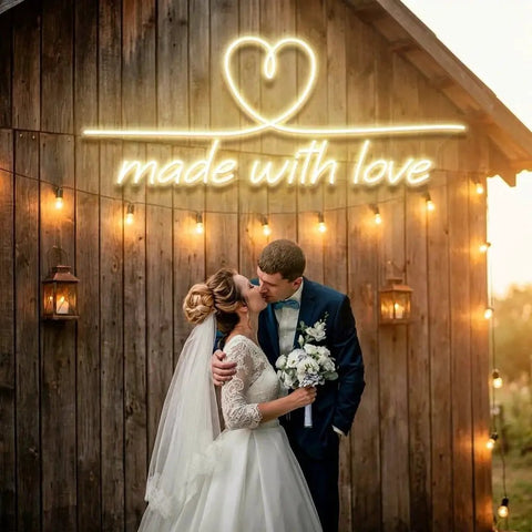 Made With Love 2 Wedding Led Neon Sign Light