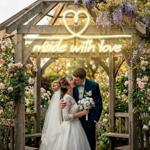 Made With Love 2 Wedding Led Neon Sign Light