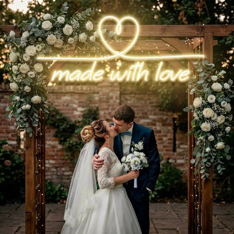 Made With Love 2 Wedding Led Neon Sign Light
