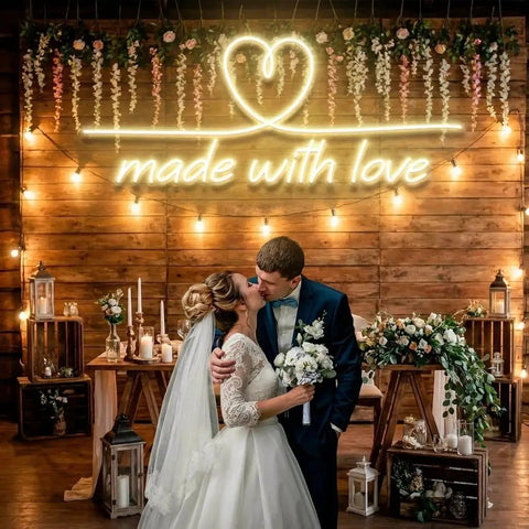 Made With Love 2 Wedding Led Neon Sign Light