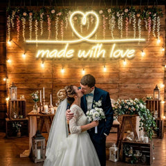 Made With Love 2 Wedding Led Neon Sign Light