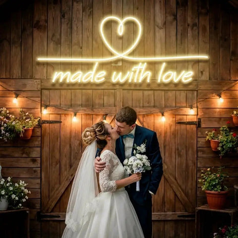 Made With Love 2 Wedding Led Neon Sign Light