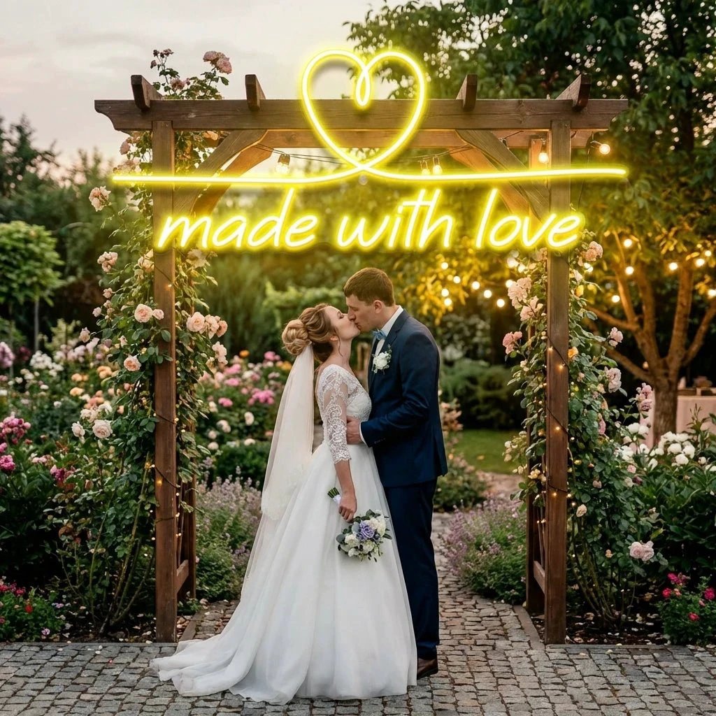 Made With Love 2 Wedding Led Neon Sign Light
