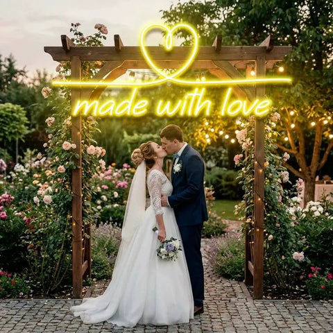 Made With Love 2 Wedding Led Neon Sign Light
