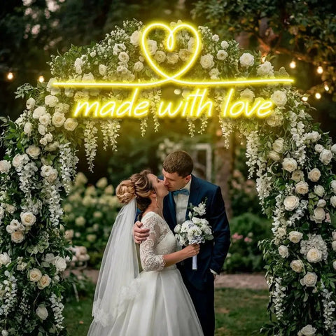 Made With Love 2 Wedding Led Neon Sign Light